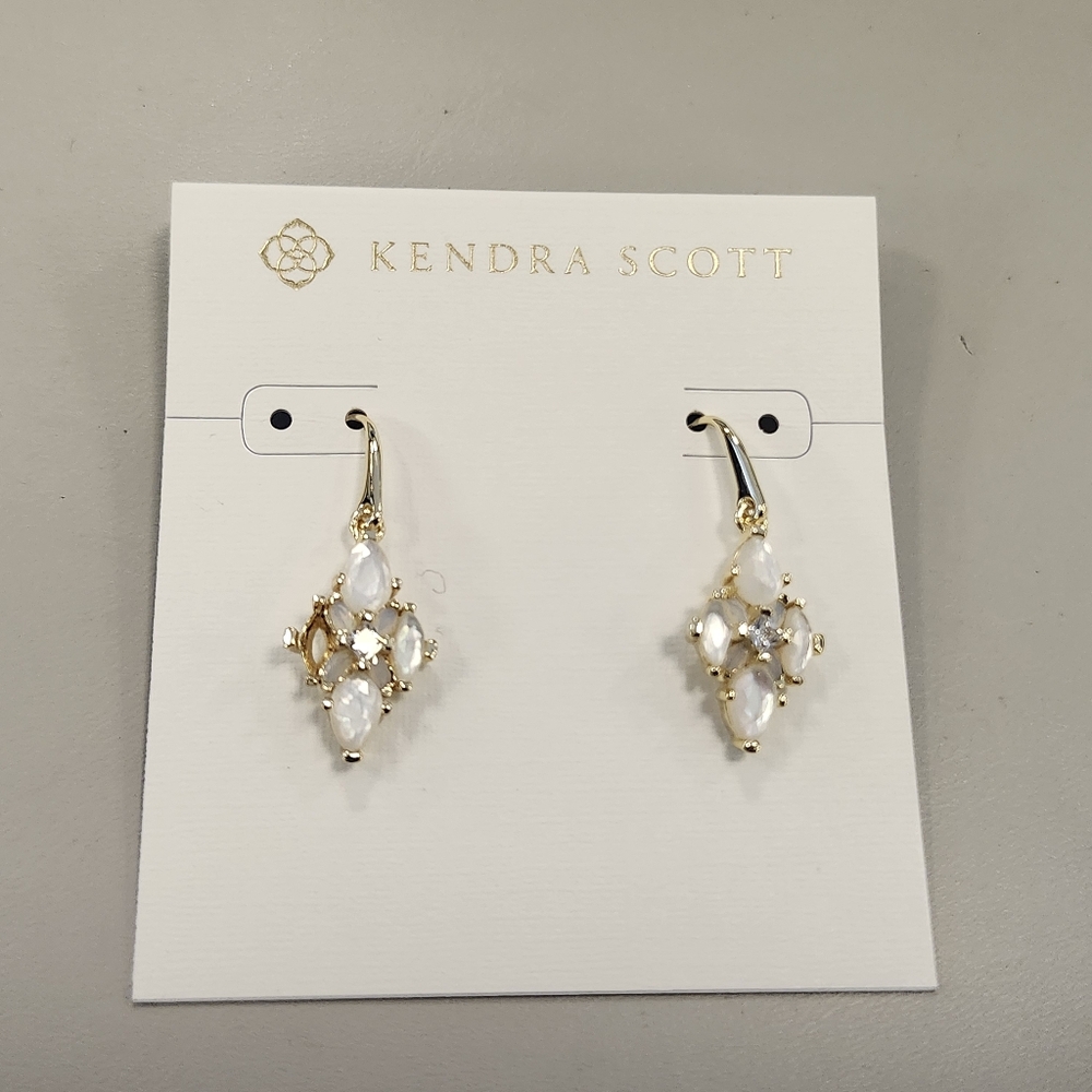 NWT Kendra Scott Gold Abbie Crystal Drop Earrings ***1 Earring Missing Crystal**